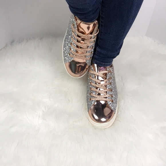Metallic glitter sneakers - Picture 4 of 8